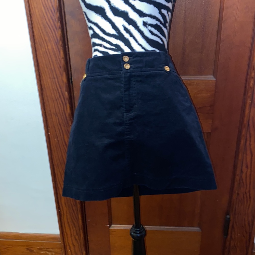 Lilly Pulitzer black corduroy mini skirt size 6